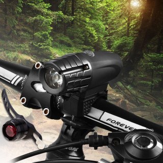 Zestaw Latarka na rower z USB + czerwona lampka stopu HaloFuture