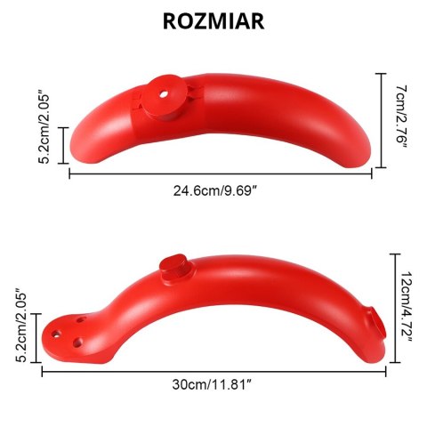 Zestaw błotników do hulajnogi Xiaomi M365 / PRO - czerwony HaloFuture