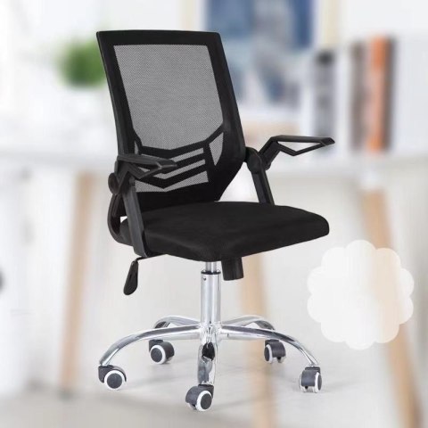 Ergonomiczny obrotowy fotel biurowy, krzesło z siatki- czarny HaloFuture