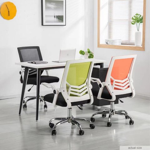 Ergonomiczny obrotowy fotel biurowy, krzesło z siatki- czarny HaloFuture