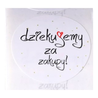 Ozdobne naklejki okrągłe Dziękujemy za zakupy 500szt - czarne kropeczki HaloFuture