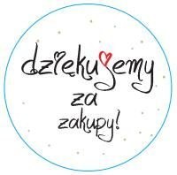 Ozdobne naklejki okrągłe Dziękujemy za zakupy 500szt - czarne kropeczki HaloFuture