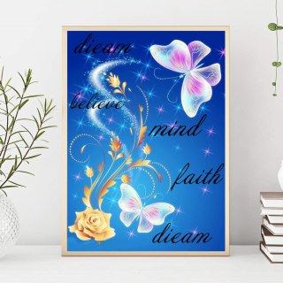 Haft Diamentowy/ Obraz 5D/ Mozaika Diamentowa/ Diamond Painting - motyl, rozm. 40x50 cm HaloFuture