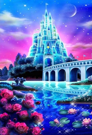 Haft Diamentowy/ Obraz 5D/ Mozaika Diamentowa/ Diamond Painting - wymarzony zamek, rozm. 40x50 cm HaloFuture