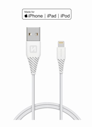 Kabel / przewód USB / Lightning MFI 1,2 m Swissten - biały HaloFuture