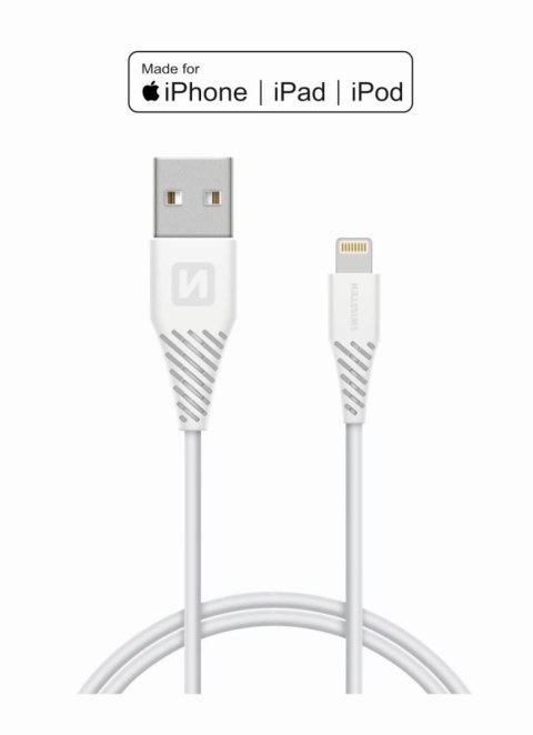 Kabel / przewód USB / Lightning MFI 1,2 m Swissten - biały HaloFuture