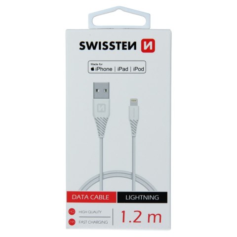 Kabel / przewód USB / Lightning MFI 1,2 m Swissten - biały HaloFuture