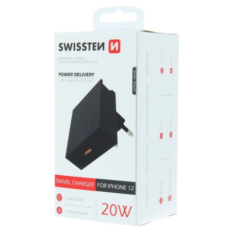 Ładowarka do iPhone 20W Power Delivery Swissten - czarna GAMACZ. CZ s.r.o.