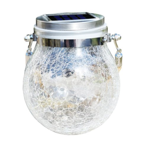 Lampion solarny ogrodowy/ Wisząca lampka LED solarna - rozmiar L, światło białe HaloFuture