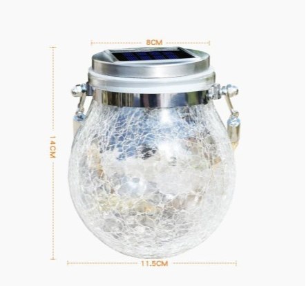 Lampion solarny ogrodowy/ Wisząca lampka LED solarna - rozmiar L, światło białe HaloFuture