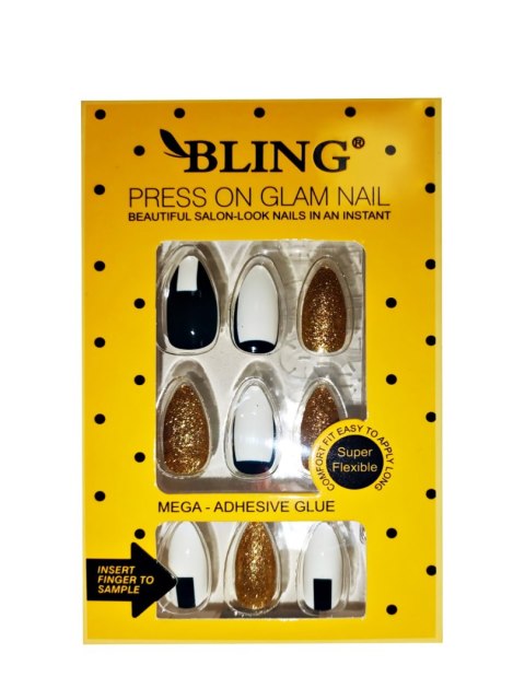 Sztuczne paznokcie, Tipsy BLING (24 szt.) - glamour, wzór VII BougiGroup bv