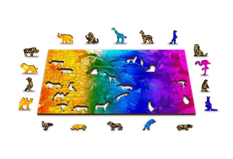 Drewniane Puzzle z figurkami - Ptaki gradient rozm. M, 200 elementów Mobimods sp. z o.o.