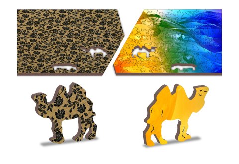 Drewniane Puzzle z figurkami - Ptaki gradient rozm. M, 200 elementów Mobimods sp. z o.o.