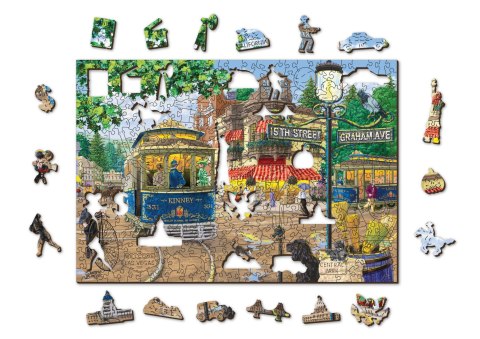 Drewniane Puzzle z figurkami - Wiktoriańska ulica rozm. XL, 1010 elementów Mobimods sp. z o.o.