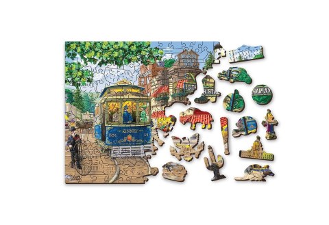 Drewniane Puzzle z figurkami - Wiktoriańska ulica rozm. XL, 1010 elementów Mobimods sp. z o.o.