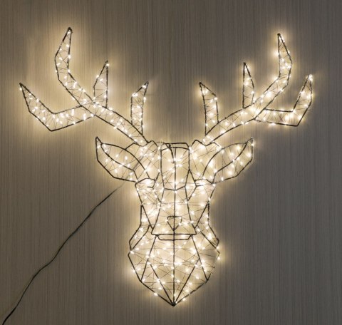 Dekoracja świąteczna LED - Głowa Renifera 53x51 cm, ciepła biel, IP44, zasilacz 230 V HaloFuture