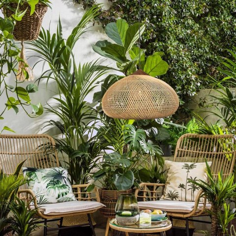 Dekoracyjna rattanowa lampa wisząca - 40 cm (naturalny kolor) HaloFuture