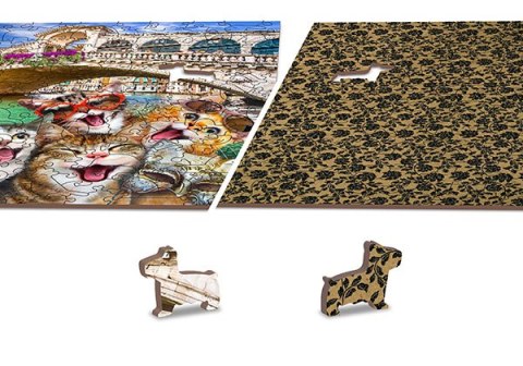 Drewniane Puzzle z figurkami - Kotki w Wenecji rozm. S, 75 elementów Mobimods sp. z o.o.