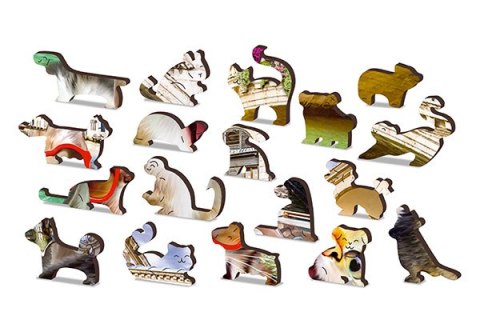Drewniane Puzzle z figurkami - Kotki w Wenecji rozm. S, 75 elementów Mobimods sp. z o.o.