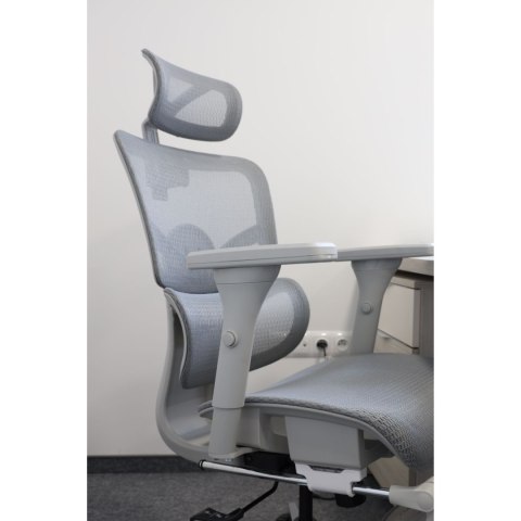 Ergonomiczny fotel biurowy regulowane krzesło z siatki - Szare HaloFuture