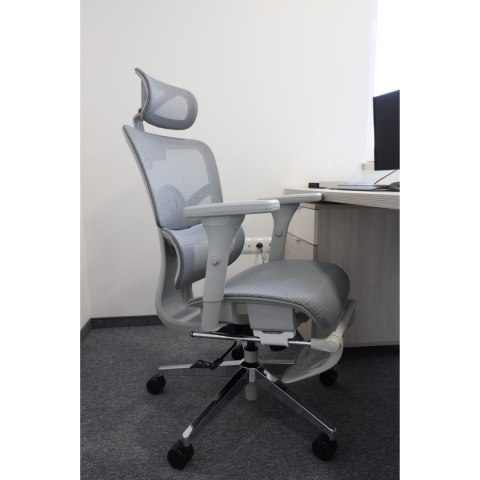 Ergonomiczny fotel biurowy regulowane krzesło z siatki - Szare HaloFuture