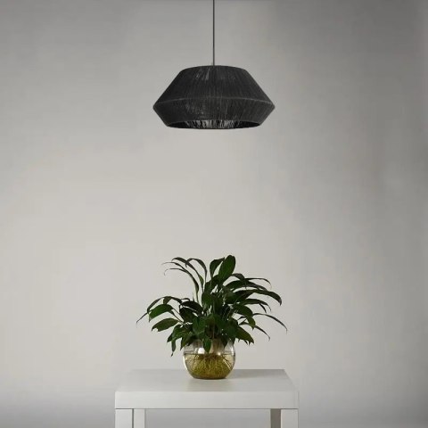 Lampa naturalna rattanowa wisząca - 50 cm (czarna) HaloFuture
