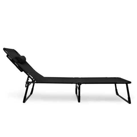 Składane Łóżko Turystyczne Polowe Kanadyjka 200x68 Cm Z Matercem Czarne HaloFuture