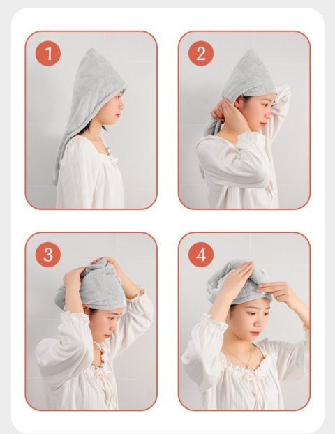 Superchłonny ręcznik do włosów, turban do włosów - beżowy HaloFuture