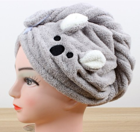 Superchłonny ręcznik do włosów, turban do włosów - szary HaloFuture