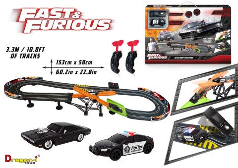 Szybcy i Wściekli tor wyścigowy z kontrolerami 3,3, m Dragon-i Toys HaloFuture