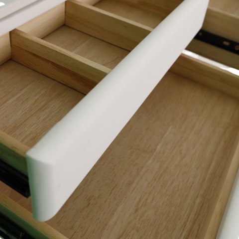 Toaletka kosmetyczna LED Marmurek/ Komplet mebli blat 80 cm Ana - kolor biały HaloFuture