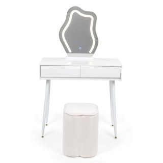 Toaletka kosmetyczna w Stylu Francuskim / komplet mebli blat 80 cm - kolor biały HaloFuture