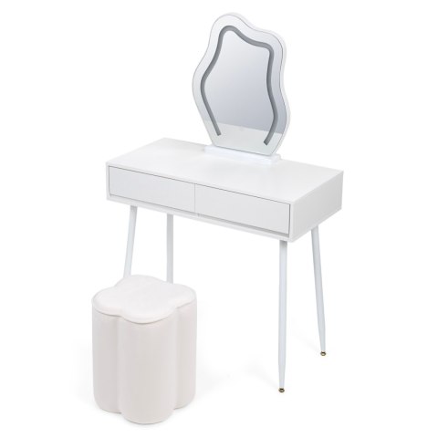 Toaletka kosmetyczna w Stylu Francuskim / komplet mebli blat 80 cm - kolor biały HaloFuture