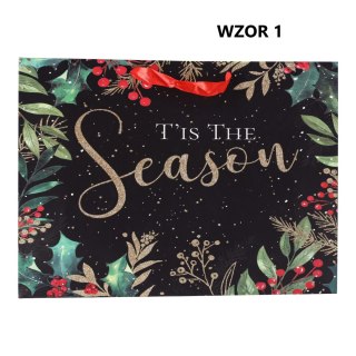 Torebka na prezent świąteczna "Happy Holidays" 42x12x31 cm Mix wzorów LOVE LIFE Sp. z.o.o