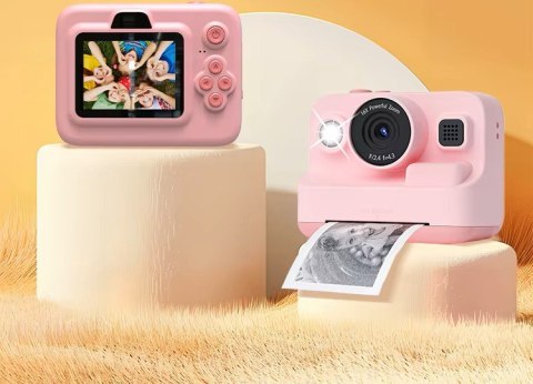 Aparat Fotograficzny Natychmastowy Z Drukarką Wideo Gry 3 Rolki Różowy GORDON TRADE