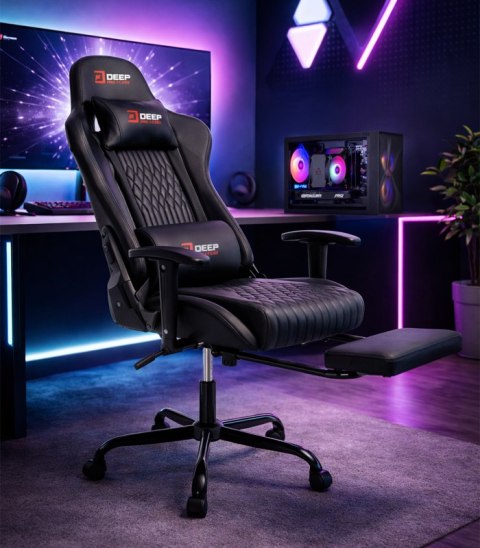 Ergonomiczny Obrotowy Fotel Gamingowy Czarny Z Podnóżkiem Fotel Biurowy Hedo sp. z o.o.