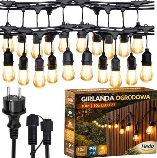 Girlanda Ogrodowa Świetlna 10M 10X Żarówka LED Sieciowa Wodoszczelna Hedo sp. z o.o.