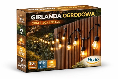 Girlanda Ogrodowa Świetlna 10M 10X Żarówka LED Sieciowa Wodoszczelna Hedo sp. z o.o.