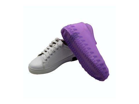 Gumowe wodoodporne ochraniacze na buty rozmiar "35-39" - ciemnoróżowe HaloFuture