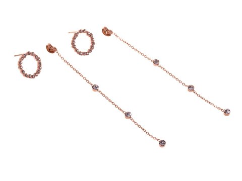 Kolczyki wiszące Xuping - rose gold HaloFuture