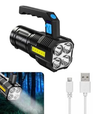 Latarka Akumulatorowa LED Szperacz Mocna Wodoodporna Ładowanie USB Hedo sp. z o.o.
