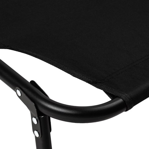Składane łóżko turystyczne BIZNESOWE, polowe, kanadyjka PREMIUM 200x68 cm- kolor czarno-szary HaloFuture