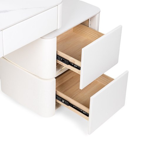 Toaletka kosmetyczna LED/ Komplet mebli blat 100 cm- Lilia - kolor biały HaloFuture