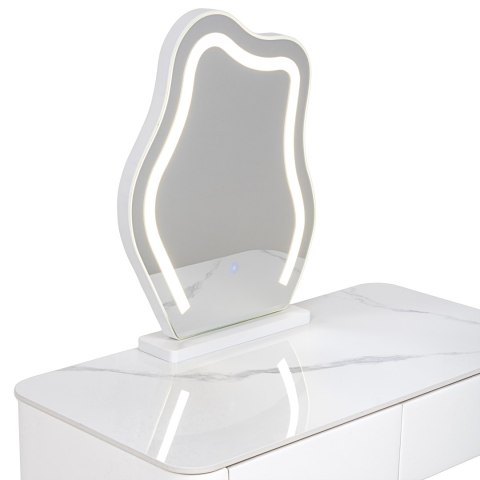 Toaletka kosmetyczna LED/ Komplet mebli blat 80 cm- Lilia - kolor biały HaloFuture
