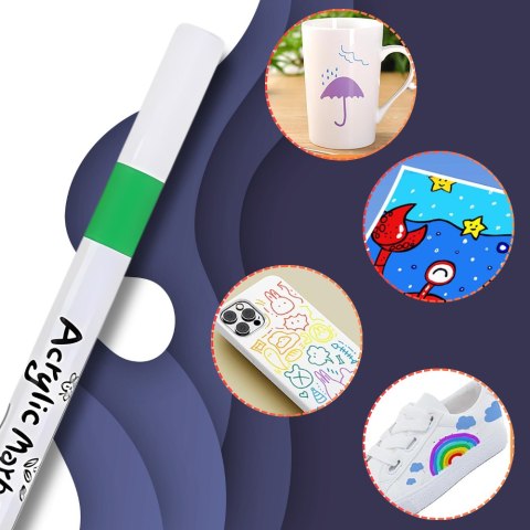 FLAMASTRY PISAKI AKRYLOWE DO RÓŻNYCH POWIERZCHNI 48 szt Acrylic Marker