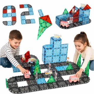 Klocki magnetyczne konstrukcyjne 3D miasto samochody 91 elementów Kik Sp. z o. o. Sp. k.
