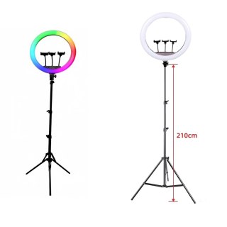 Lampa pierścieniowa LED RGB ring do selfie filmów ze statywem i pilotem 45cm Kik Sp. z o. o. Sp. k.