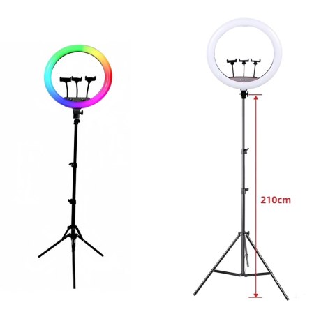 Lampa pierścieniowa LED RGB ring do selfie filmów ze statywem i pilotem 45cm Kik Sp. z o. o. Sp. k.