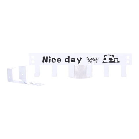 Metalowy wieszak na drzwi, 6 haczyków - Nice day - biały HaloFuture