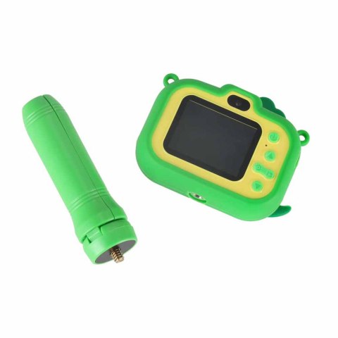 Aparat fotograficzny cyfrowy dla dzieci na statywie dinozaur zielony 8GB Kik Sp. z o. o. Sp. k.